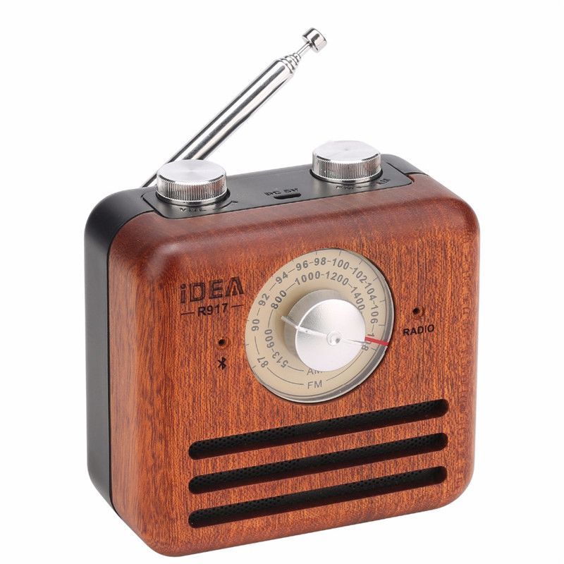 Fuyin R917-A Retro Bluetooth Speaker with FM Radio - Light Brown