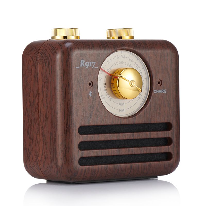 Fuyin R917-B Retro Bluetooth Mini Speaker - Dark Brown