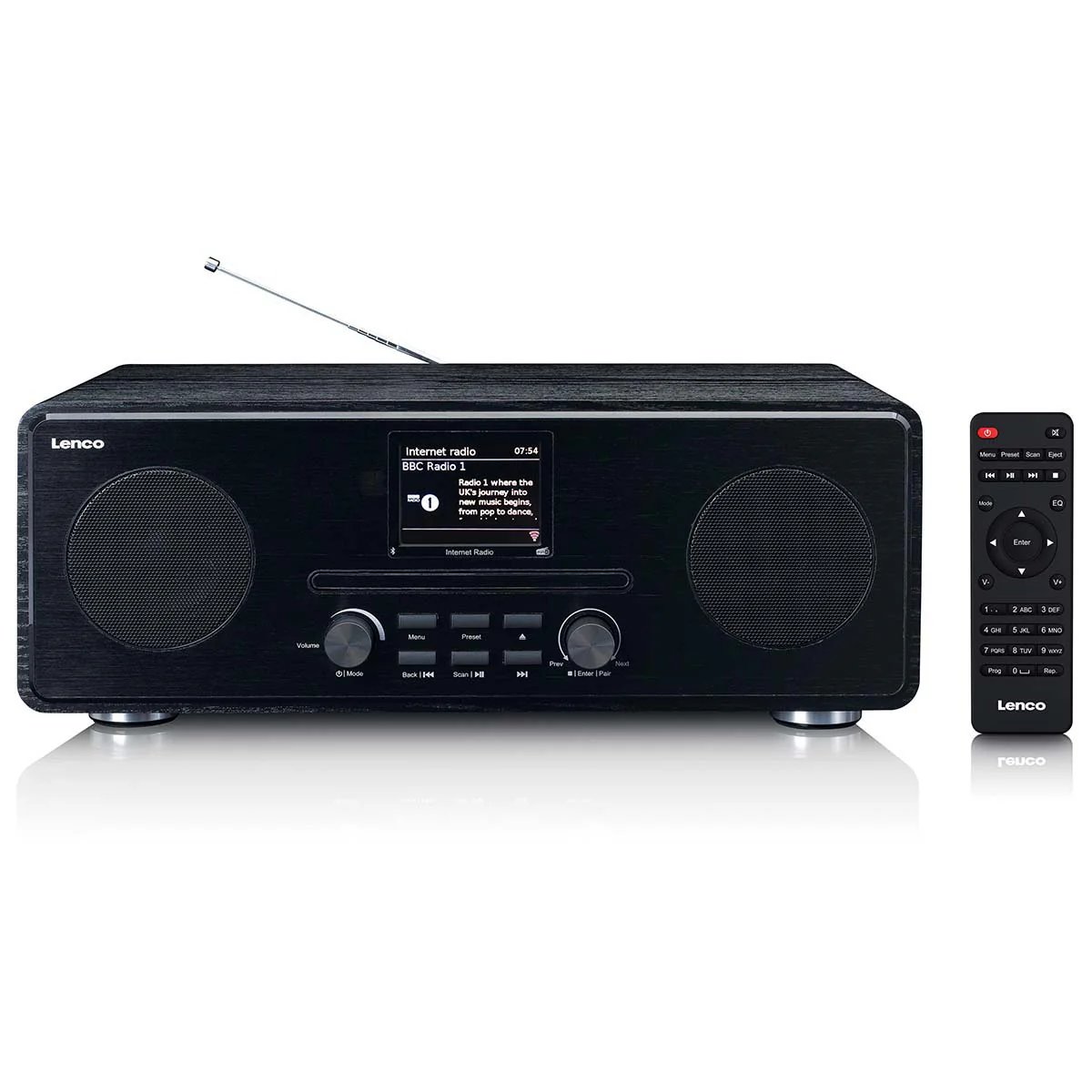 Lenco DIR-260BK - Internet Radio/DAB+/FM with CD Player and Bluetooth, Black