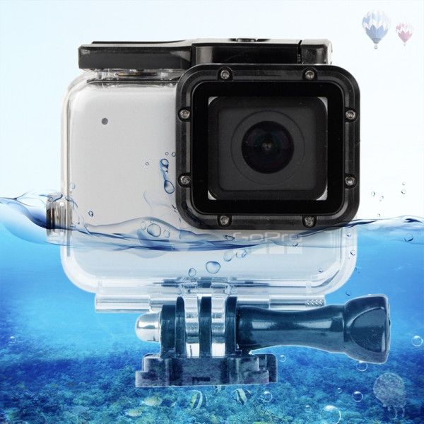 Wewoo Waterproof GoPro Case GP452 + Back Cover for GoPro Hero 7 (White/Silver)