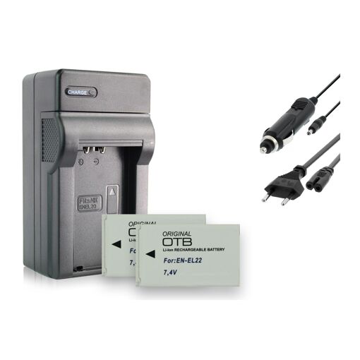 Kit de batterie et chargeur Nikon EN-EL22 (voiture/mur) pour Nikon 1 J4, Nikon 1 S2... voir liste !