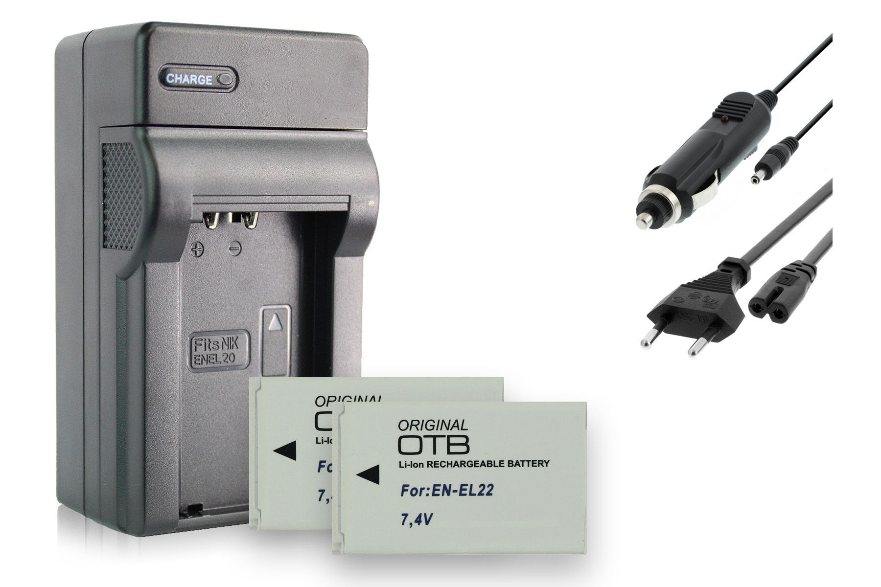 Nikon EN-EL22 Battery and Charger Kit (Car/Wall) for Nikon 1 Series