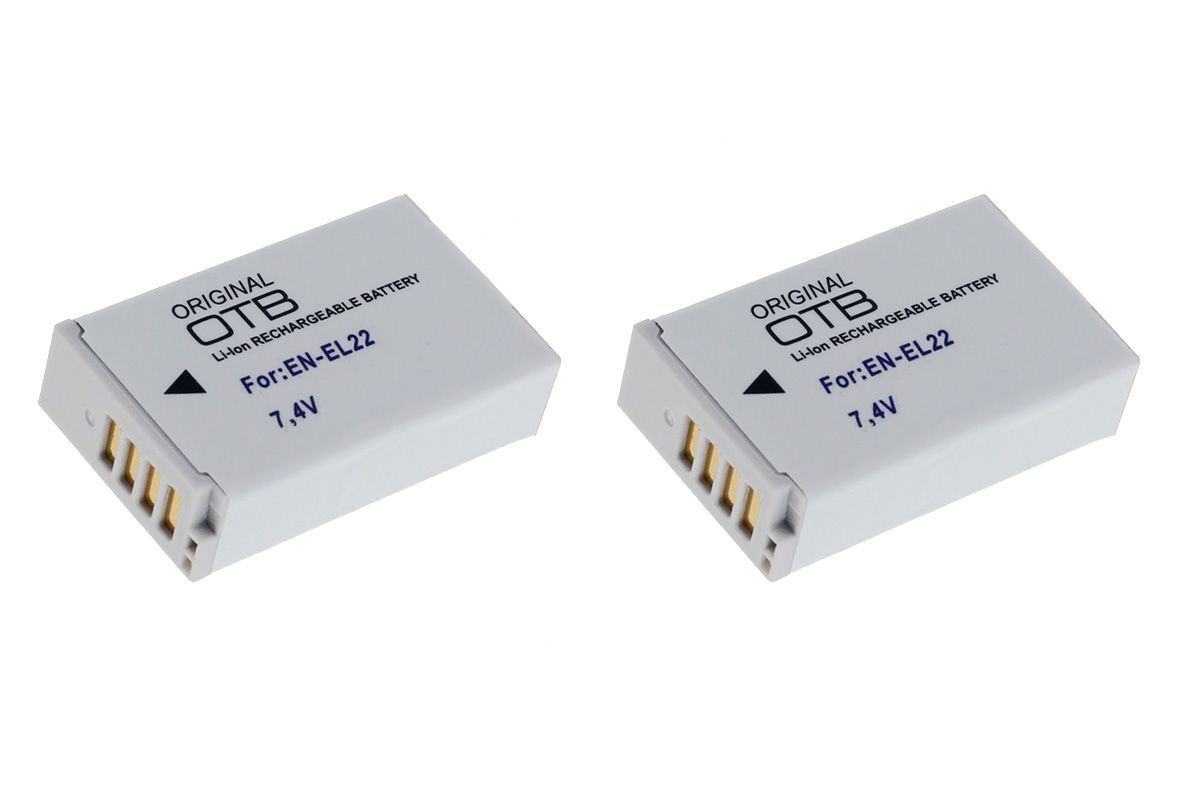 Batteries Mtb EN-EL22 x2 pour Nikon 1 J4 / Nikon 1 S2