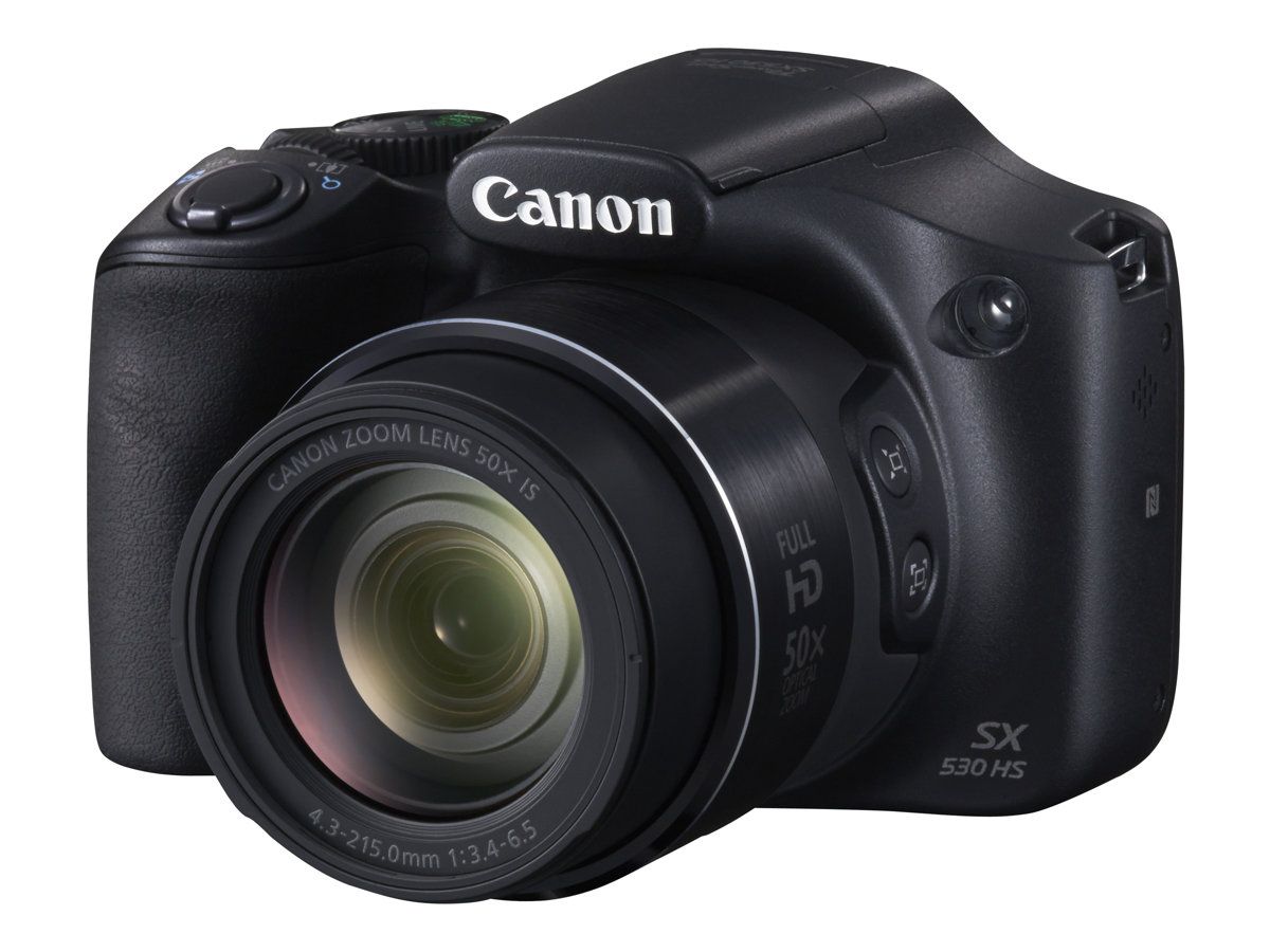 Canon PowerShot SX530 HS Digital Camera - 16MP - 1080p - 50x Optical Zoom - Wi-Fi, NFC - Black