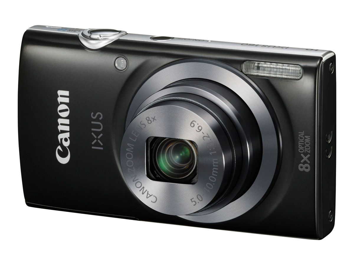 Canon IXUS 160 Digital Camera - Compact - 20MP - 720p - 8x Optical Zoom - Black