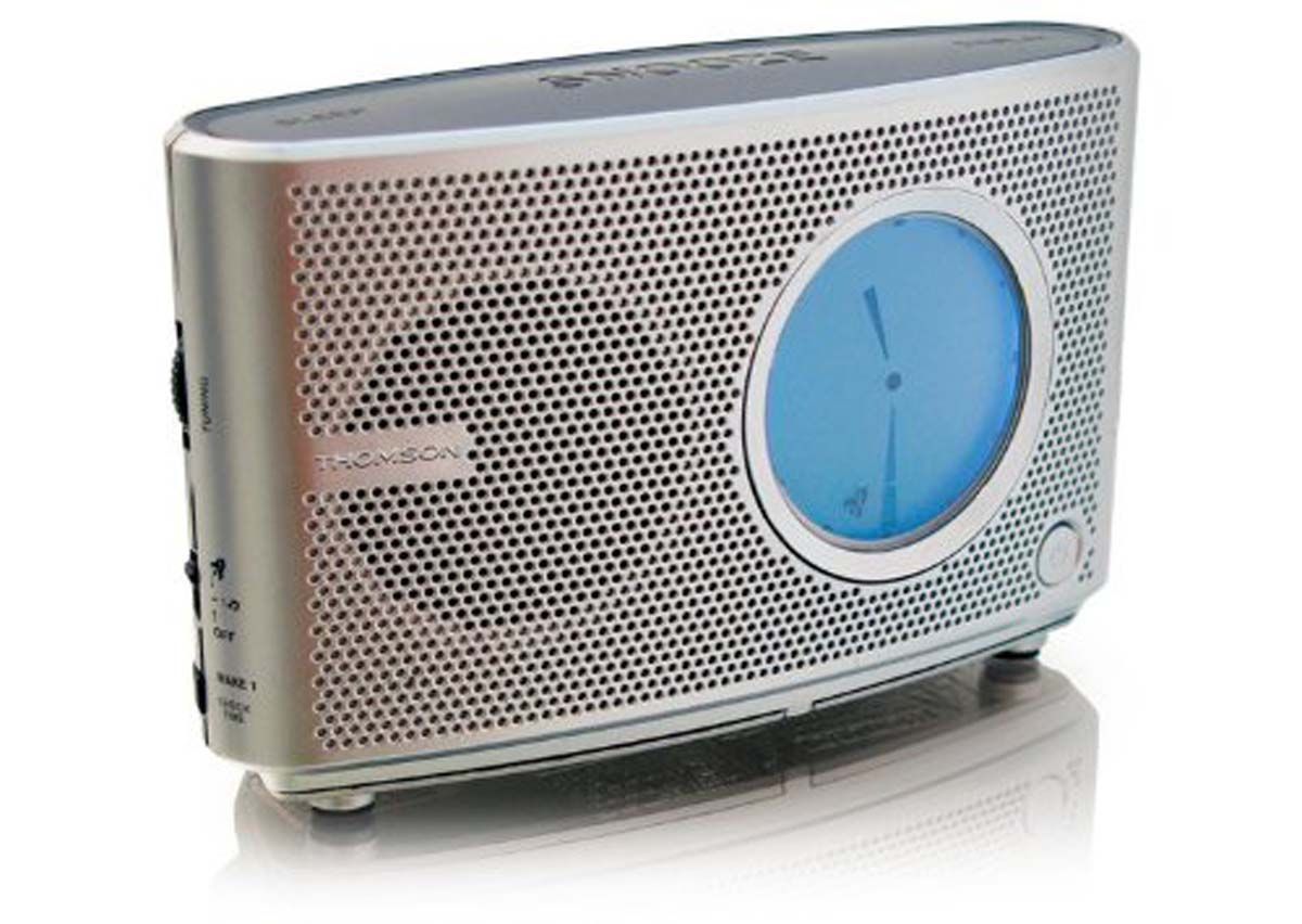 Thomson CR72 Dual Display Radio Alarm Clock FM/MW Silver