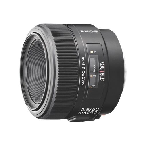 Lente Sony SAL50M28 Macro - 50 mm f/2.8 - Montura A - Para Handycam NEX-VG900, DSLR-A100, SLT-A57, A58, A65, A77, NEX F3
