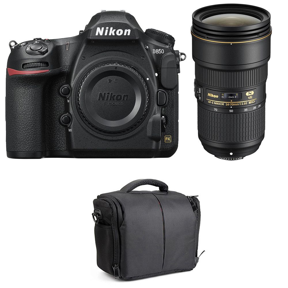 Nikon D850 + 24-70mm f/2.8E ED VR Lens + 2-Year Warranty Bag