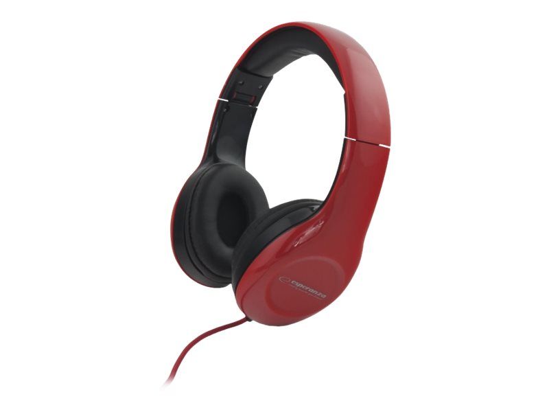 Esperanza EH138R SOUL Headphones - Circum-aural - Wired - 3.5mm Jack - Red