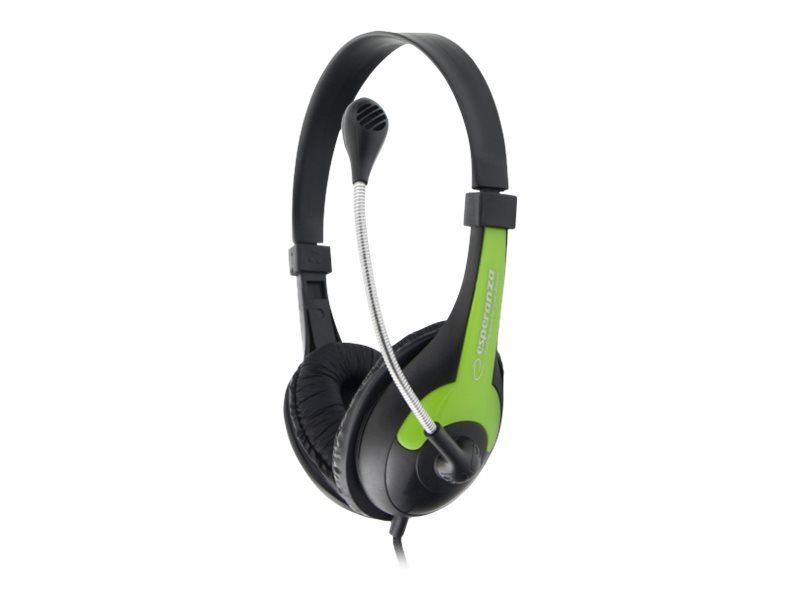 Esperanza Rooster Circum-Aural Wired Headset - Black/Green