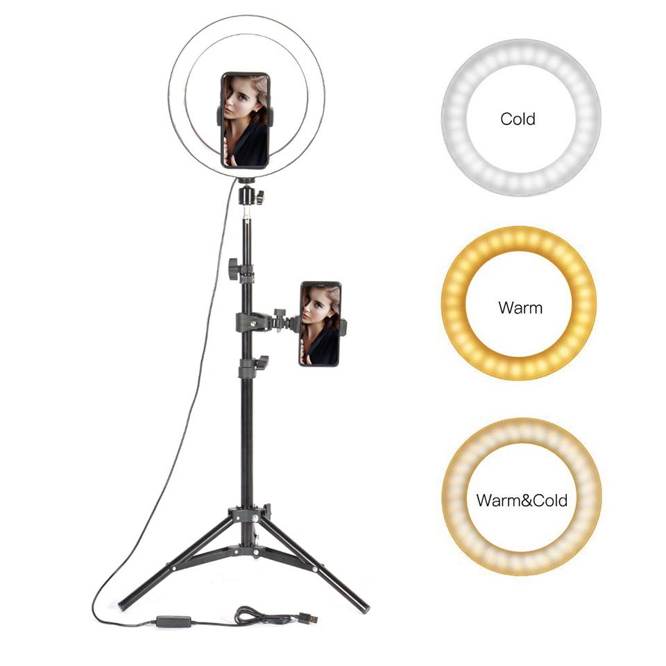 Photographic LED Ring Light with Phone Holder and Stand