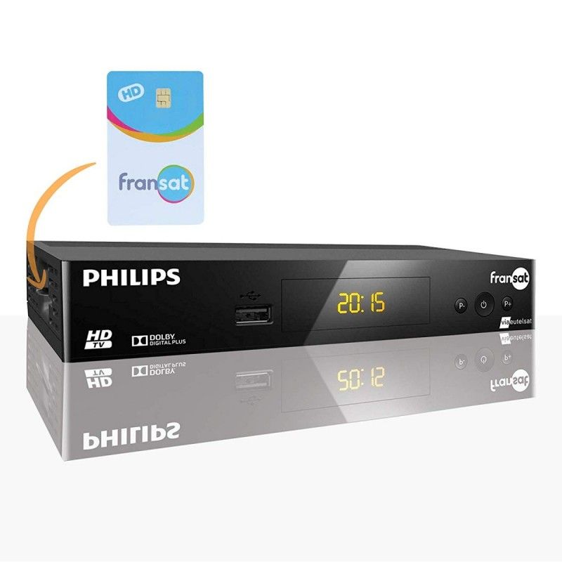 Receptor satelital HD Philips + Tarjeta FRANSAT PC6 - Canales TNT por Eutelsat 5W