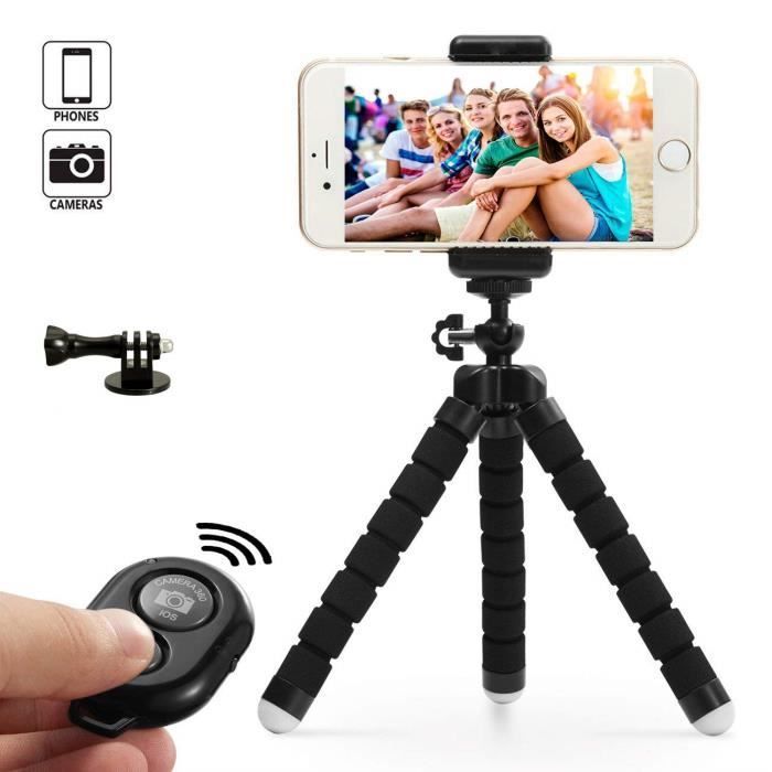 Trépied en aluminium Ywey de 107 cm pour smartphone, appareil photo compact, iPhone, GoPro avec support de téléphone universel et télécommande