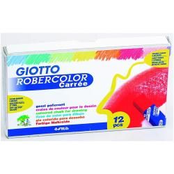 Craie Giotto Robercolor Carrée - Couleurs assorties - Paquet de 12