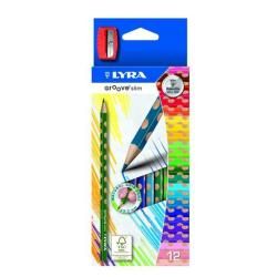 Lápiz de color Lyra Groove Slim - 3,3 mm - paquete de 12