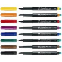 Faber-Castell MULTIMARK Marker, Permanent Ink, Blue, 0.6mm Fine Tip, with Eraser