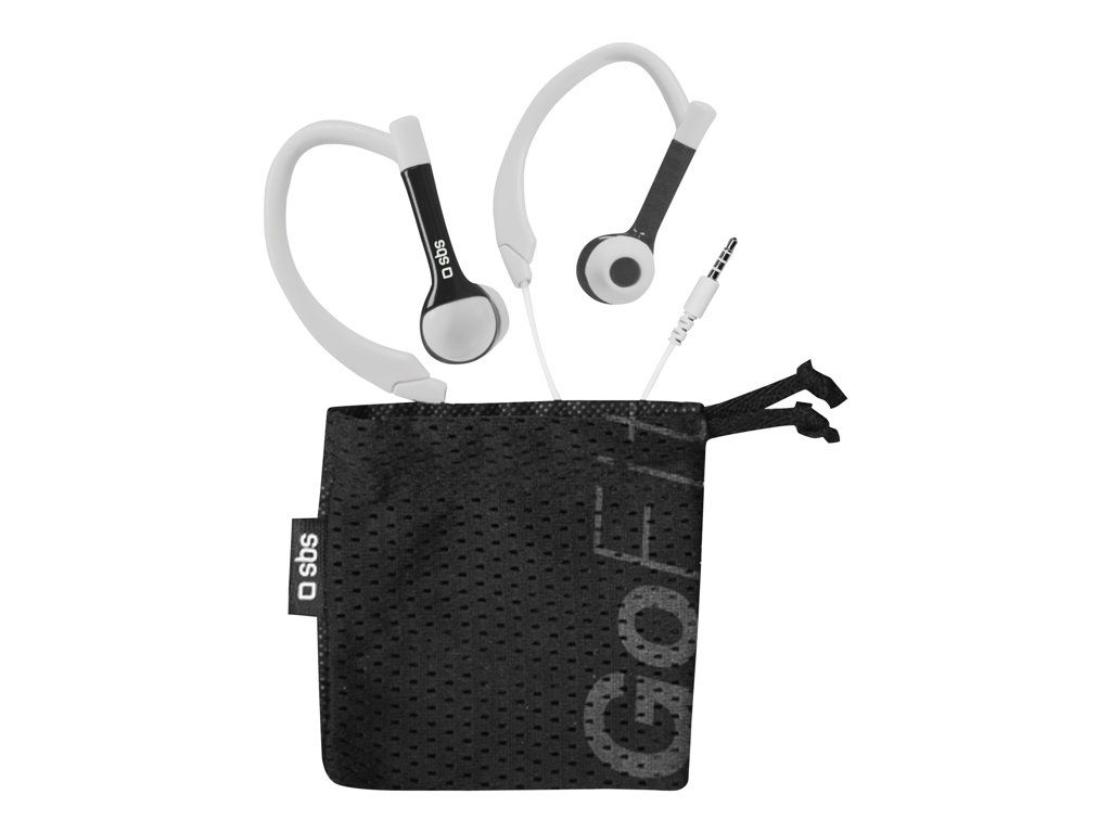 SBS Runway Sport Earbuds with Microphone - Black/White