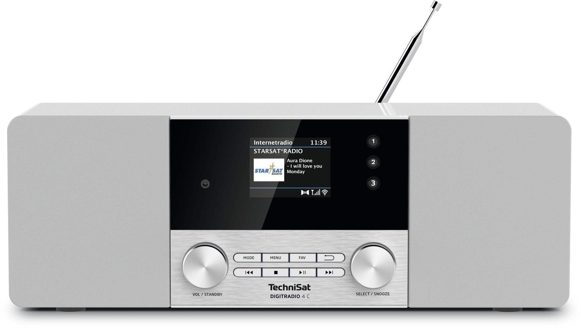 TechniSat DigitRadio 4C, 20W DAB+ and FM Radio, Silver