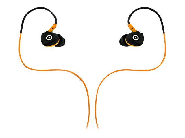 Innov8 Group Sport Stereo Headset - Wired Headphones with Microphone - In-Ear - 3.5mm Jack - Black, Orange
