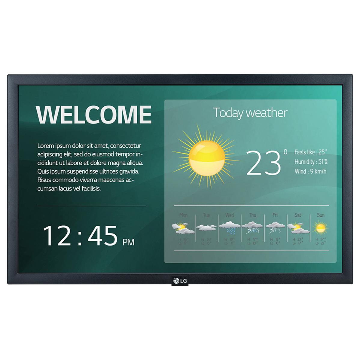 LG 22SM3G-B Dynamic Display Signage Flat Screen 21.5" IPS WiFi 250 cd/m² Full HD Black Integrated 16/7 Processor
