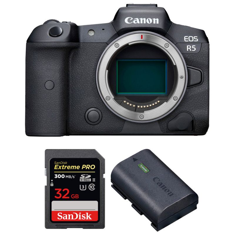 Canon EOS R5 Nu + SanDisk 32GB Extreme PRO UHS-II SDXC 300MB/s + Canon LP-E6NH