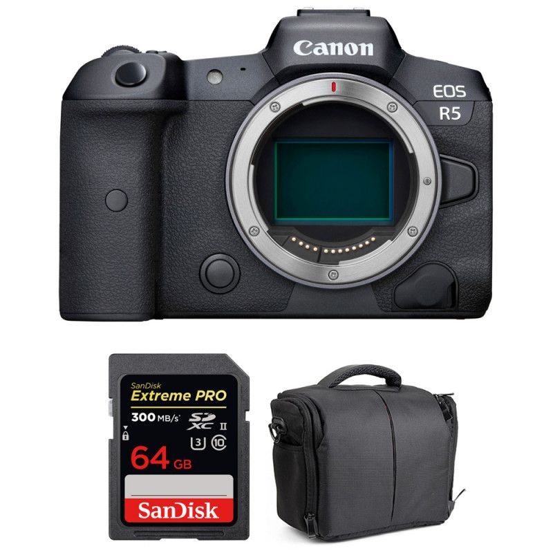 Canon EOS R5 Nu + SanDisk 64GB Extreme PRO UHS-II SDXC Card + Bag