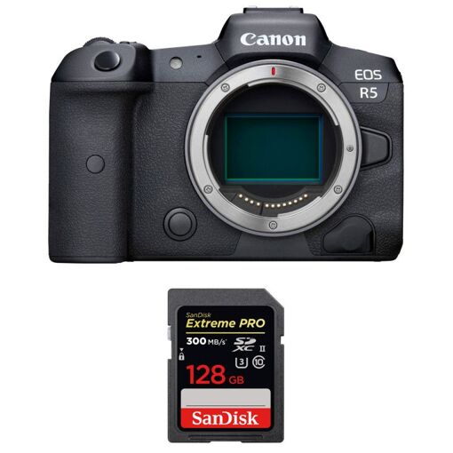 Canon EOS R5 Nu + Tarjeta SanDisk 128 GB Extreme PRO UHS-II SDXC