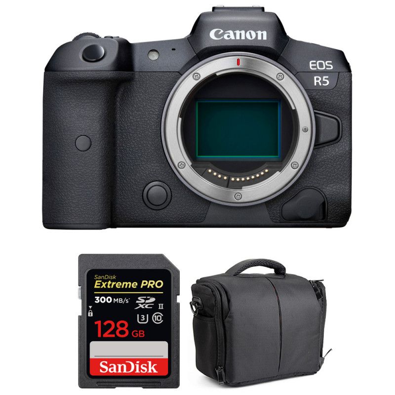 Canon EOS R5 Nu + SanDisk 128GB Extreme PRO UHS-II SDXC Card + Bag