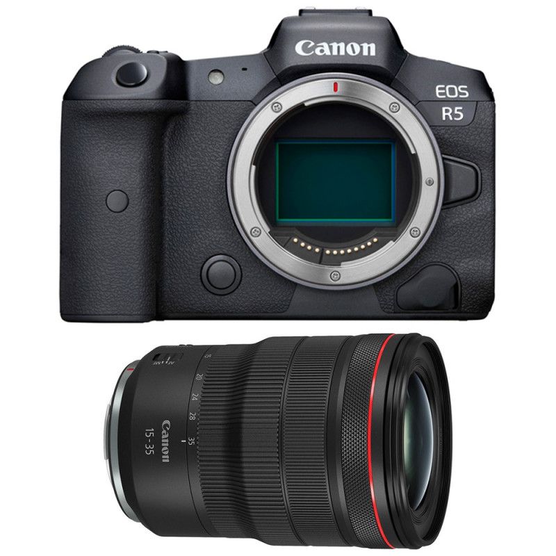 Kit de cámara Canon EOS R5 + Objetivo RF 15-35mm f/2.8L IS USM