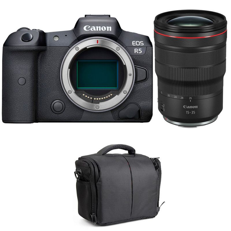Canon EOS R5 + Objetivo RF 15-35mm f/2.8L IS USM + Maleta
