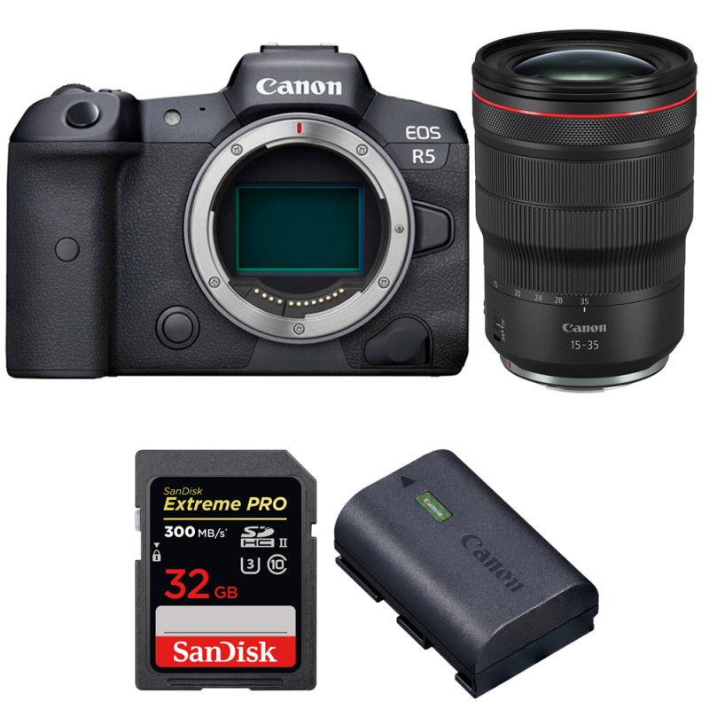 Canon EOS R5 + RF 15-35mm f/2.8L IS USM + SanDisk 32GB Extreme PRO UHS-II SDXC 300MB/s + Canon LP-E6NH