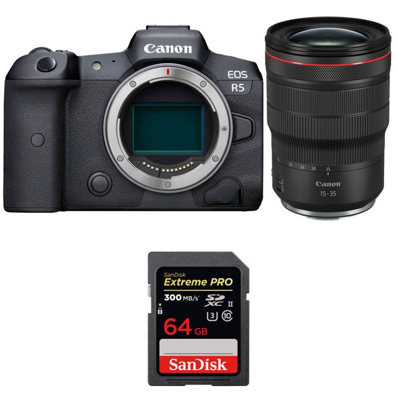 Canon EOS R5 + RF 15-35mm f/2.8L IS USM + SanDisk 64GB Extreme PRO UHS-II SDXC 300 MB/s