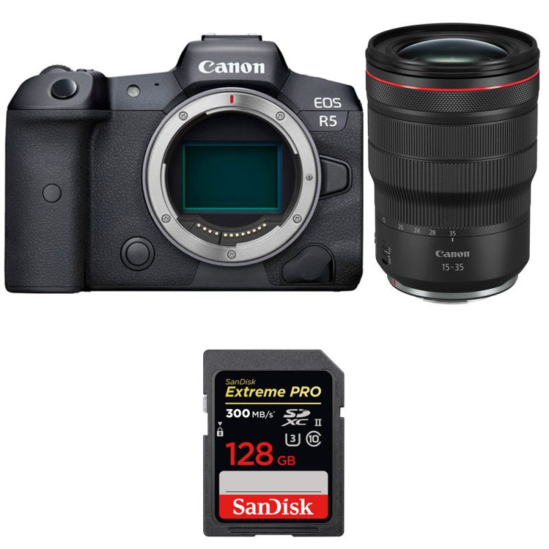 Canon EOS R5 + RF 15-35mm f/2.8L IS USM + SanDisk 128GB Extreme PRO UHS-II SDXC 300 MB/s