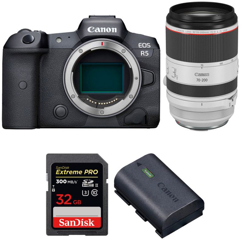 Canon EOS R5 + RF 70-200mm f/2.8L IS USM + SanDisk 32GB Extreme PRO UHS-II SDXC 300MB/s + Canon LP-E6NH