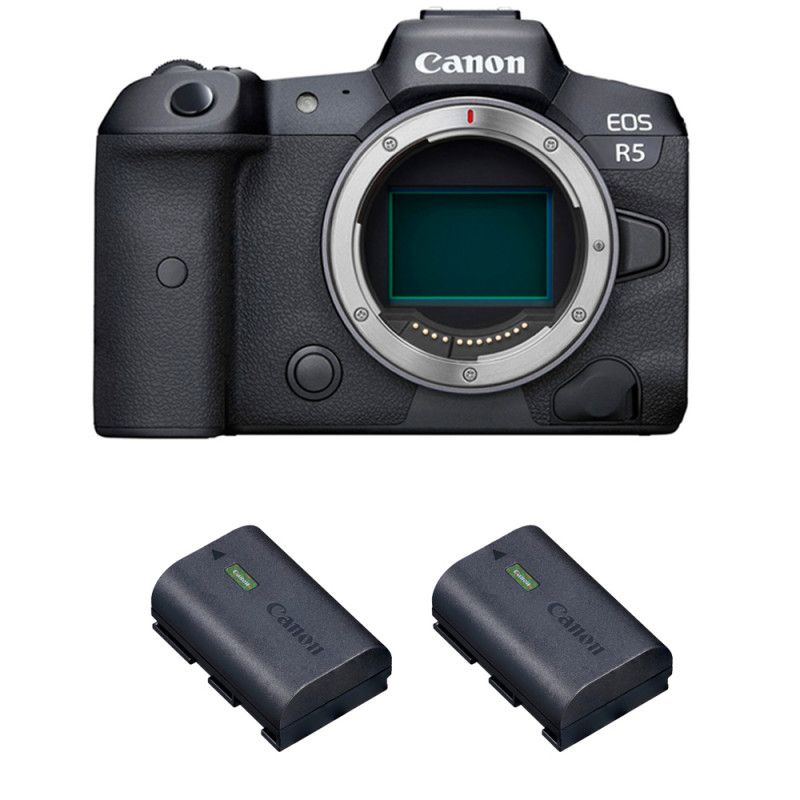 Canon EOS R5 Nu + 2 Canon LP-E6NH Full Frame Hybrid Camera