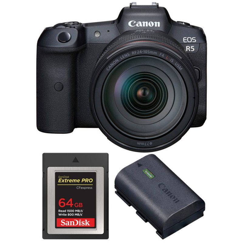 Canon EOS R5 + RF 24-105mm f/4L IS USM + SanDisk 64GB Extreme PRO CFexpress Type B + Canon LP-E6NH