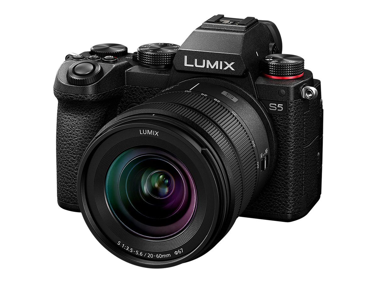 Panasonic Lumix DC-S5K Digital Camera - Full Frame Mirrorless - 24.2 MP - 4K/60p - 3x Optical Zoom Lens 20-60mm F3.5-5.6 - Wi-Fi, Bluetooth - Black
