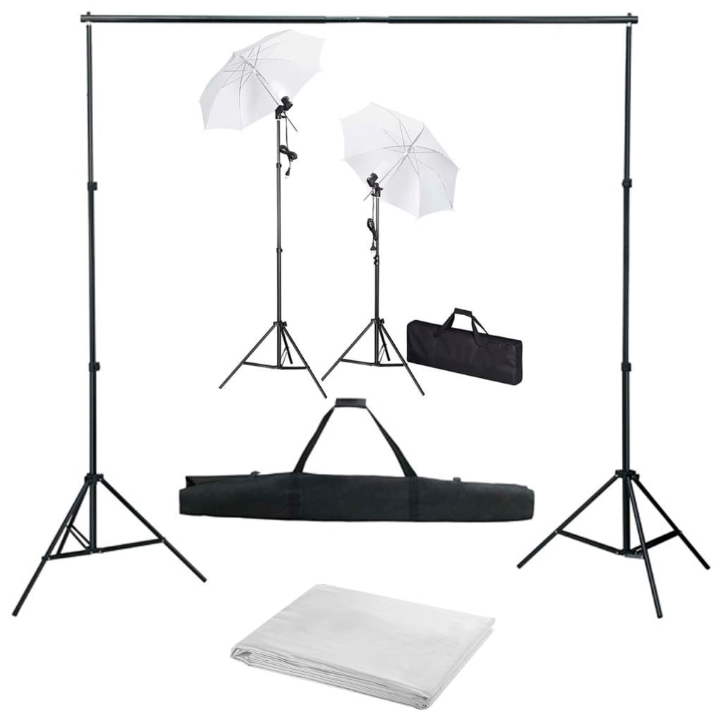Kit de estudio fotográfico VIDAXL con fondo, luces y paraguas