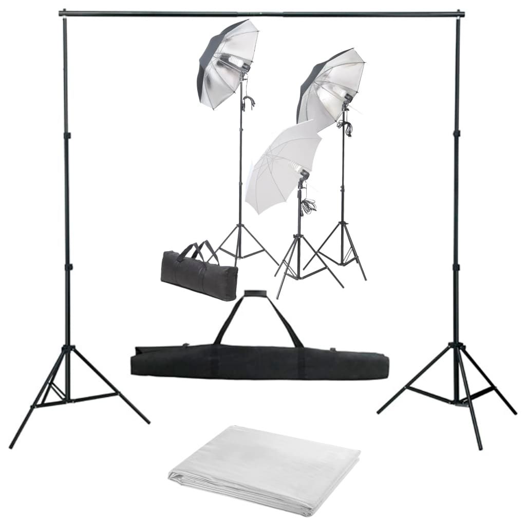 Kit de studio photo VIDAXL avec ensemble d'éclairage et toile de fond