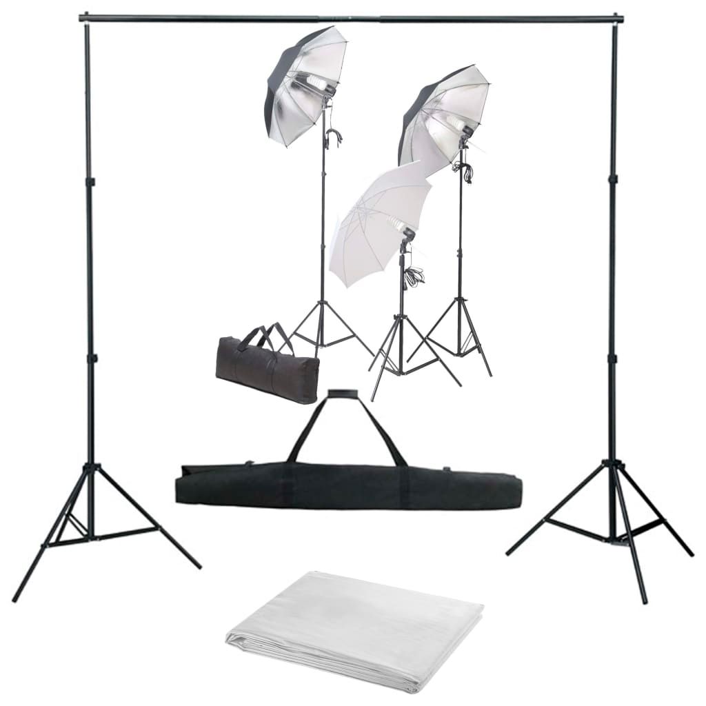 Kit de studio photo VIDAXL avec ensemble d'éclairage et toile de fond