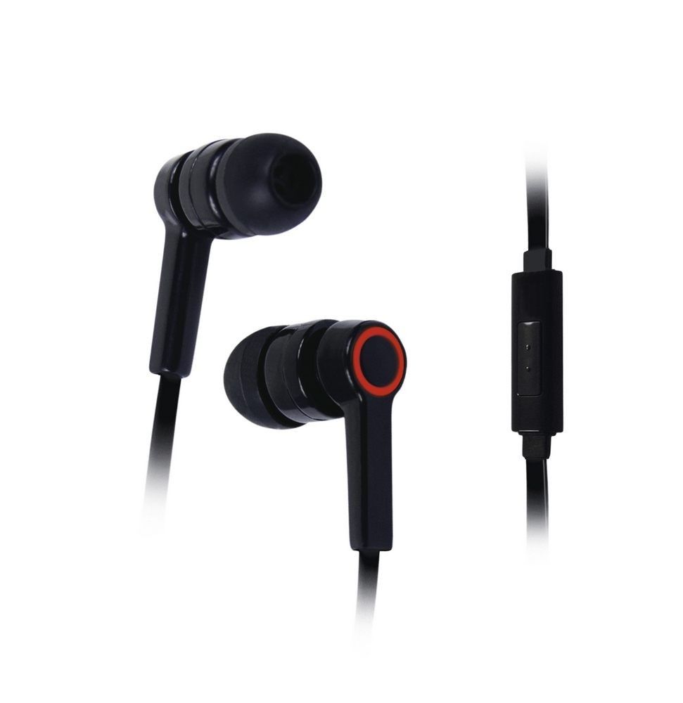 APM France In-Ear Headphones with Flat Cable, Black