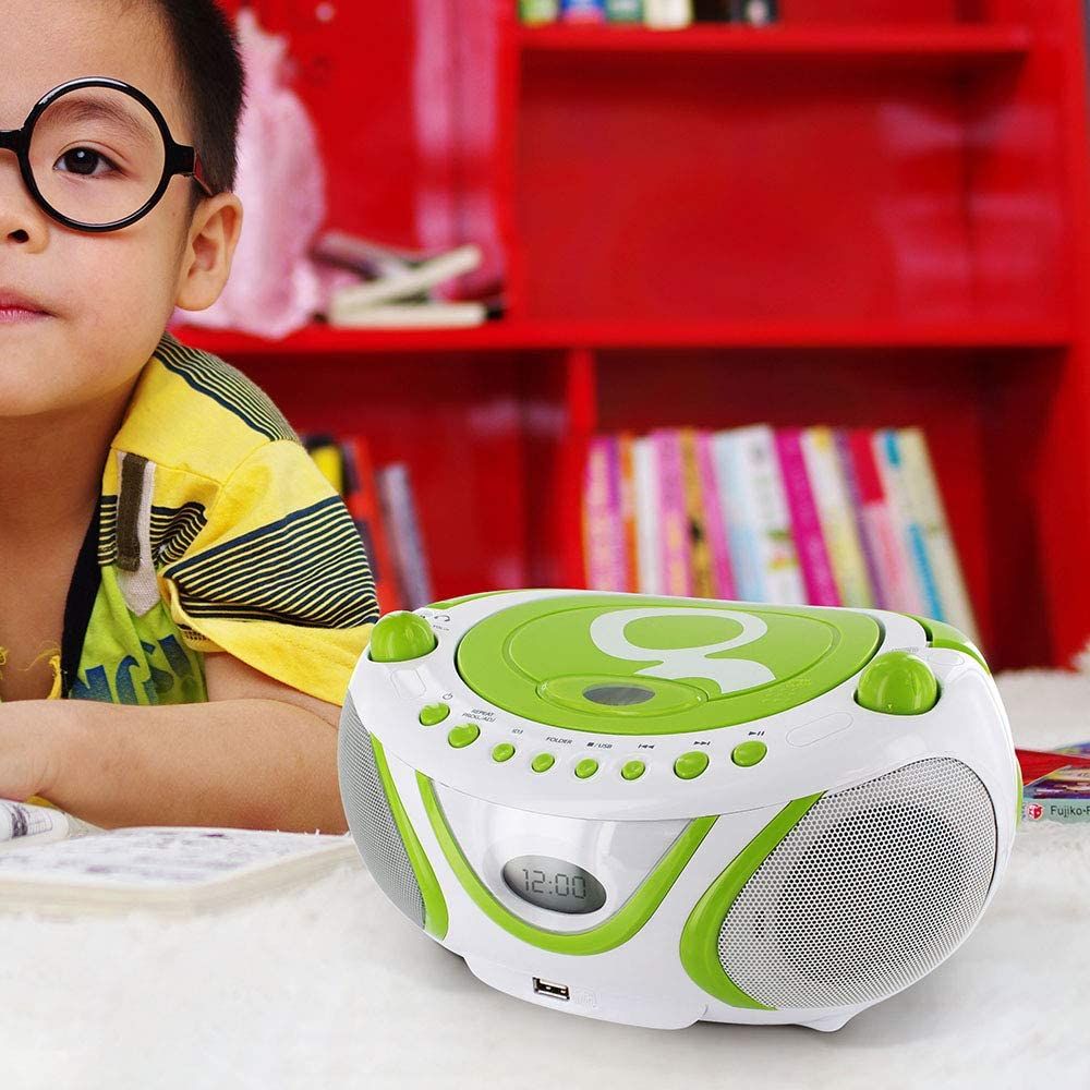 Mini Hi-Fi Chain Radio CD Player MP3 USB Green White