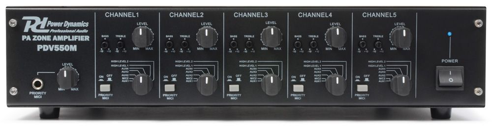 Skytec PDV550M 5x50W/100V 5-Zone Matrix Amplifier