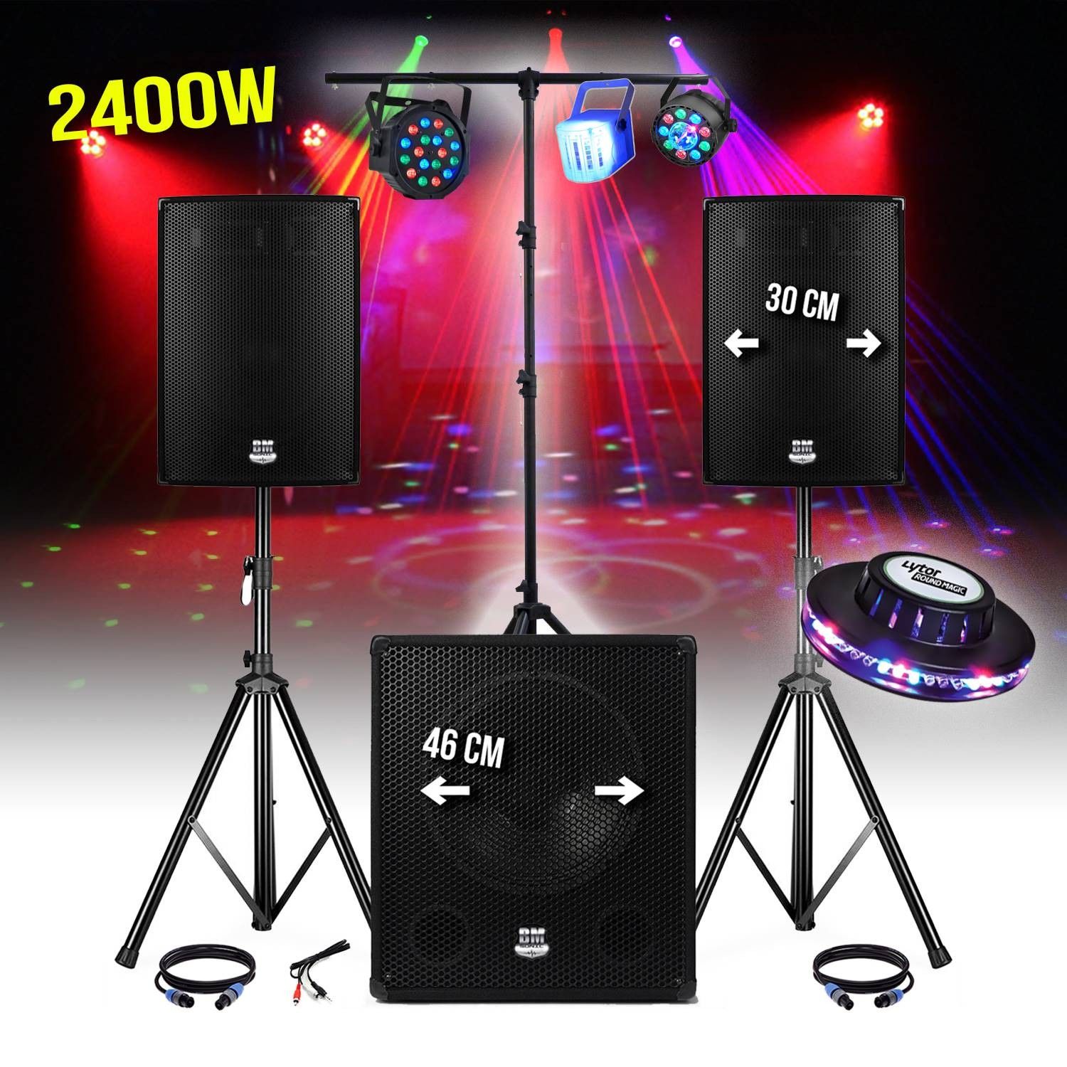 Pack sonore Bm Sonic 2400W avec éclairage