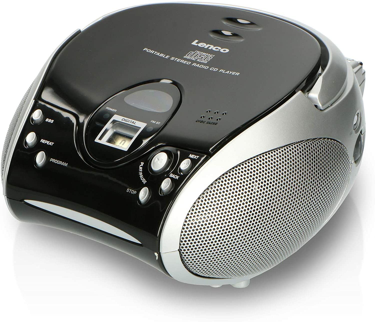 Lenco SCD-24 Portable Stereo CD Player with FM Radio
