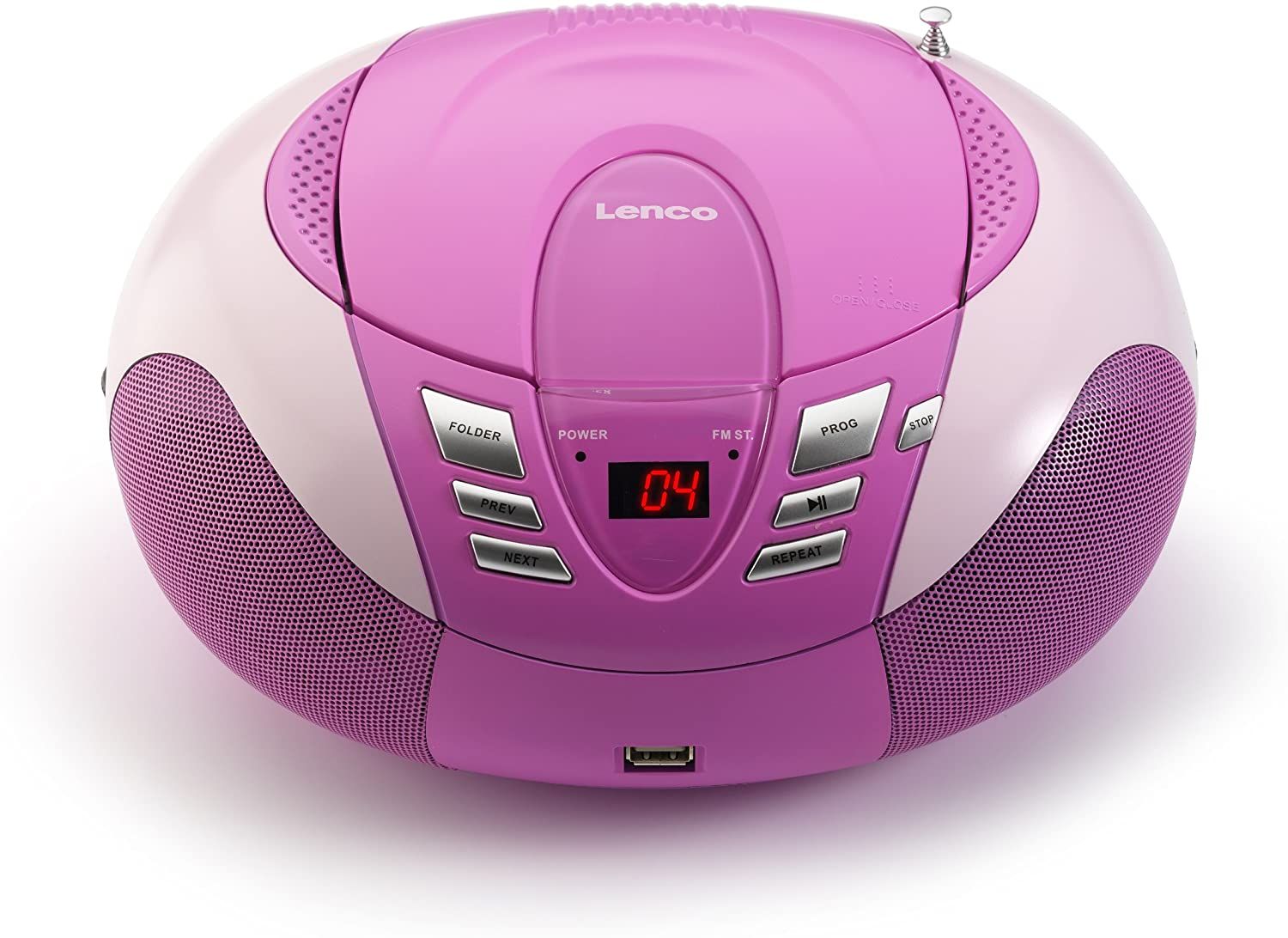Lenco SCD-37 Portable Stereo CD Player with FM Radio and USB