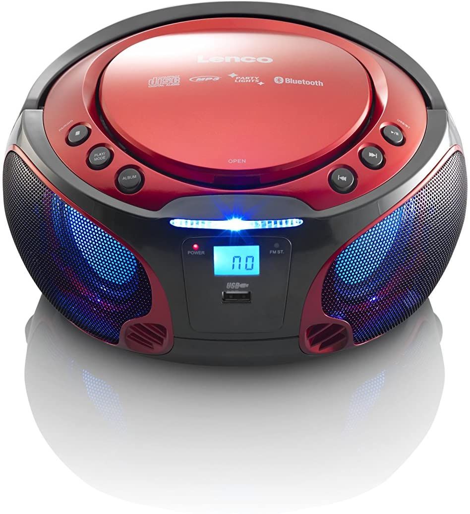 Lenco SCD-550 Portable Stereo CD Player with FM Radio and Bluetooth