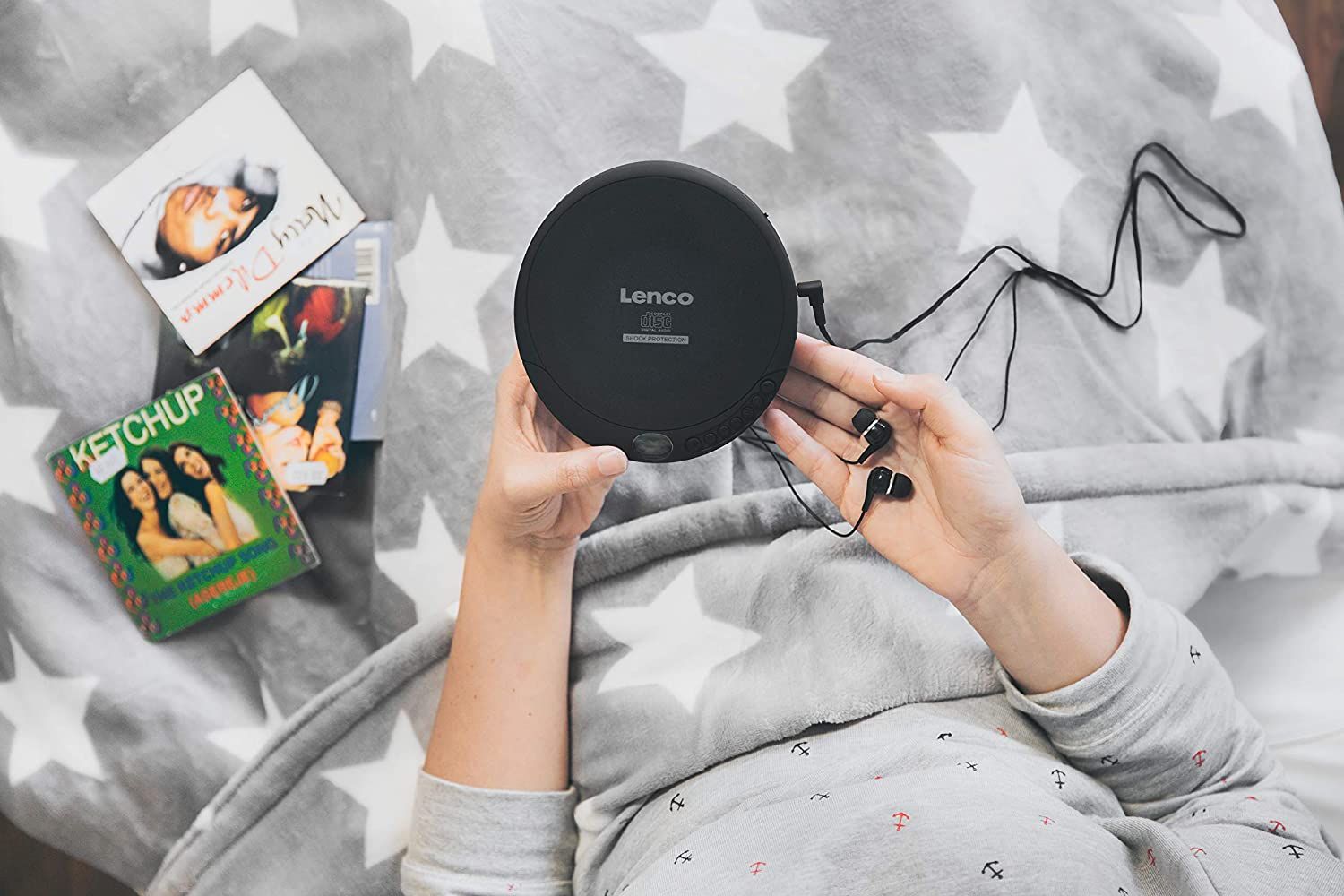 Lenco Portable CD Player with Black LCD Screen