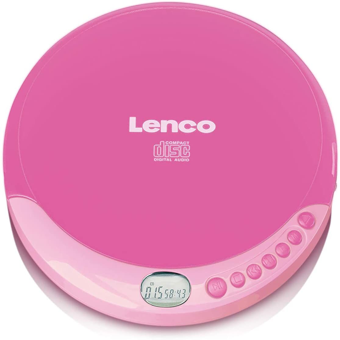 Lenco Portable CD & MP3 Player with LCD Screen (Pink)