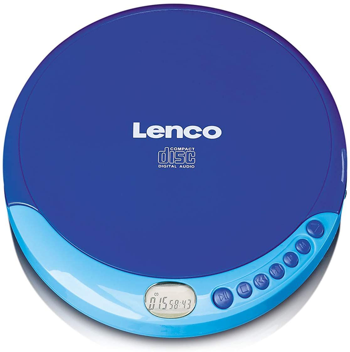 Lenco Portable CD & MP3 Player with Blue LCD Screen